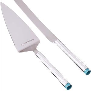 Kate Spade Take the Cake Knife and Server 2 Piece Dessert Serving Set Turquoise